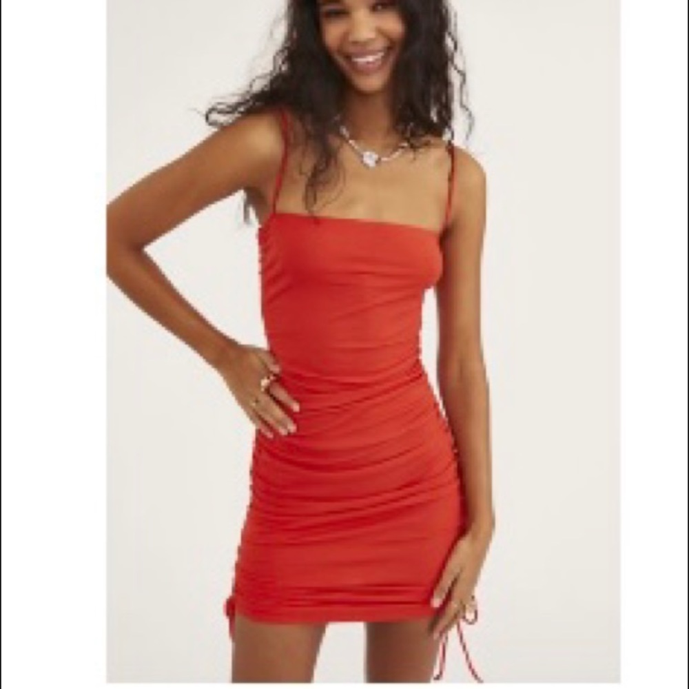UO ruched side-tie mini dress